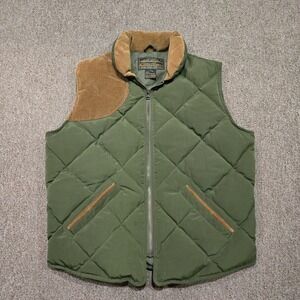 VTG 80's Eddie Bauer Goose Down Vest Size Mens Medium Quilted Corduroy Trim